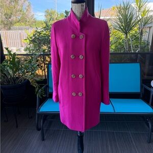 J. Crew Fuchsia Double-Breasted Spring /Fall Coat size 10P